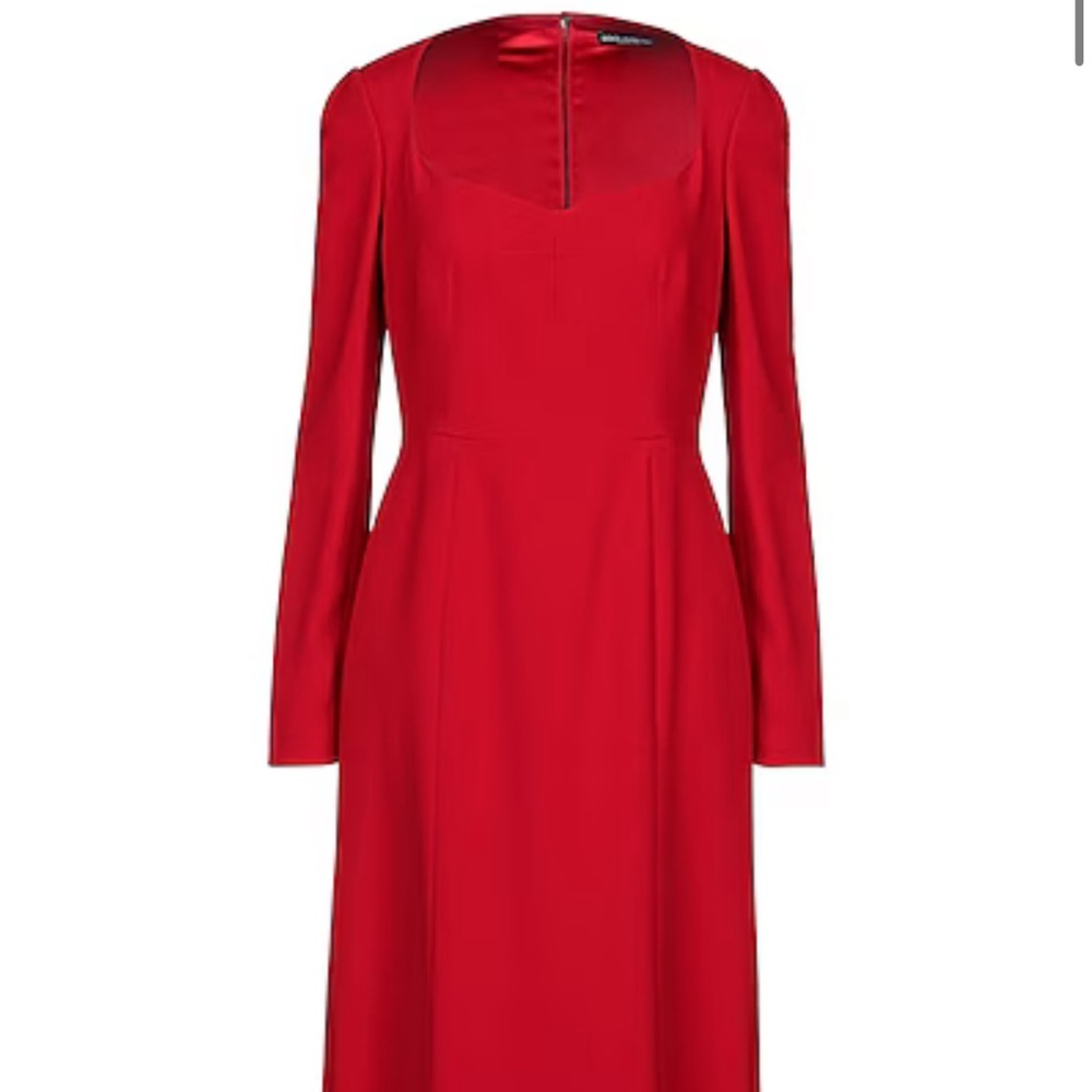 Dolce & Gabbana Red Bishop Sleeve Sheath Dress 40 NWT